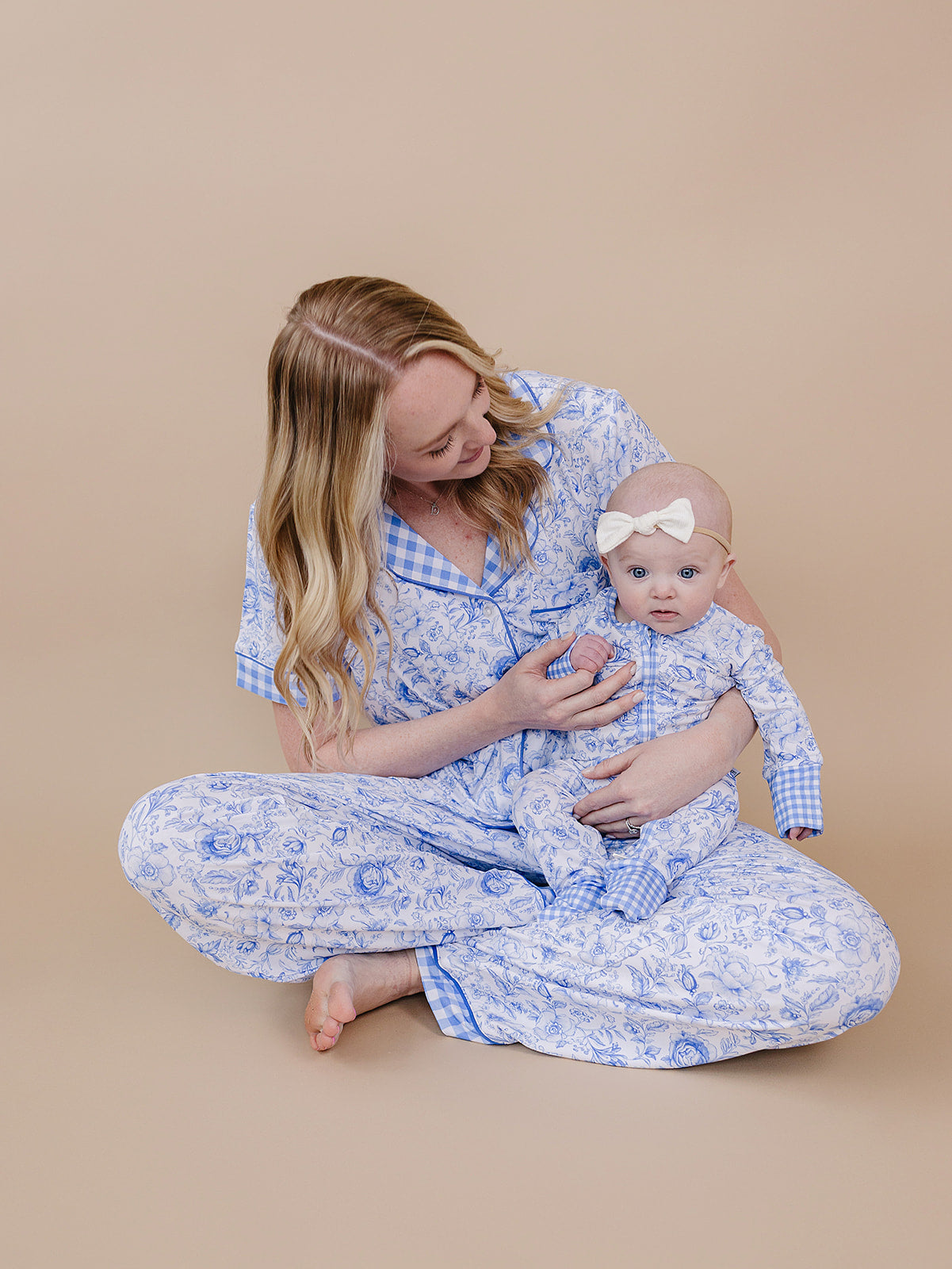Bamboo Zip Romper | Blue Flowers