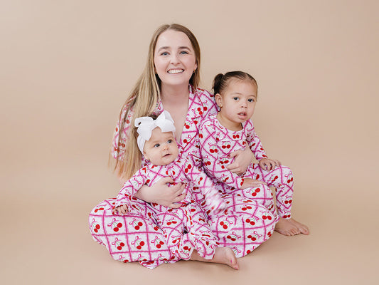 Bamboo Women's Button Up Set | Cherry Bow
