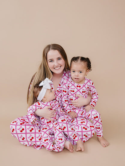 Bamboo Women's Button Up Set | Cherry Bow