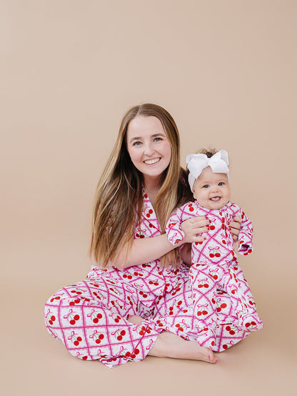 Bamboo Women's Button Up Set | Cherry Bow
