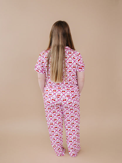 Bamboo Women's Button Up Set | Cherry Bow