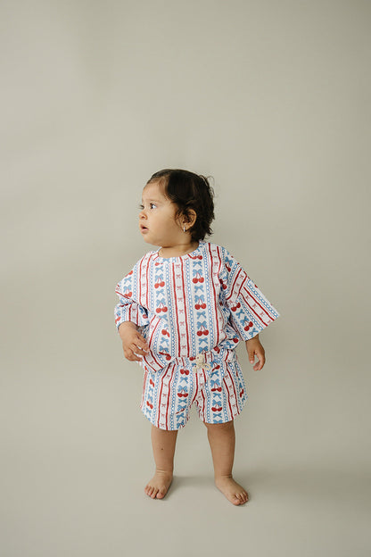 Shorts Set | Cherries & Stripes