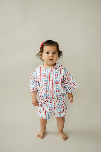 Shorts Set | Cherries & Stripes