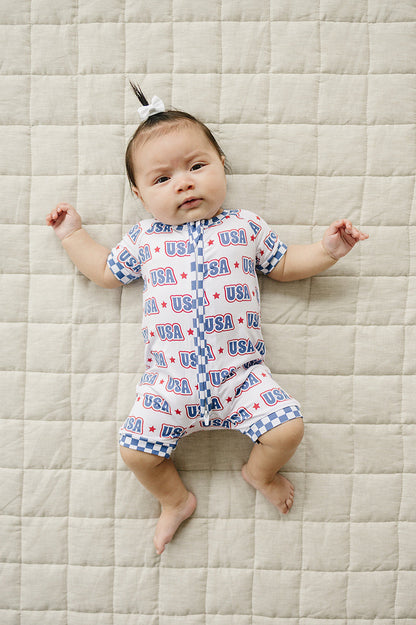 Bamboo Shorty Romper | USA