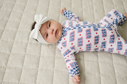 Bamboo Zip Romper  | USA