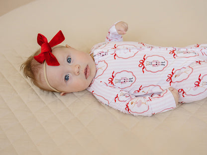 Bamboo Zip Romper | Pink Nutcracker