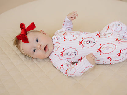 Bamboo Zip Romper | Pink Nutcracker