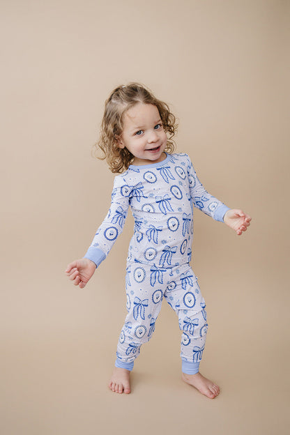 Bamboo Two Piece Set | Blue Bow
