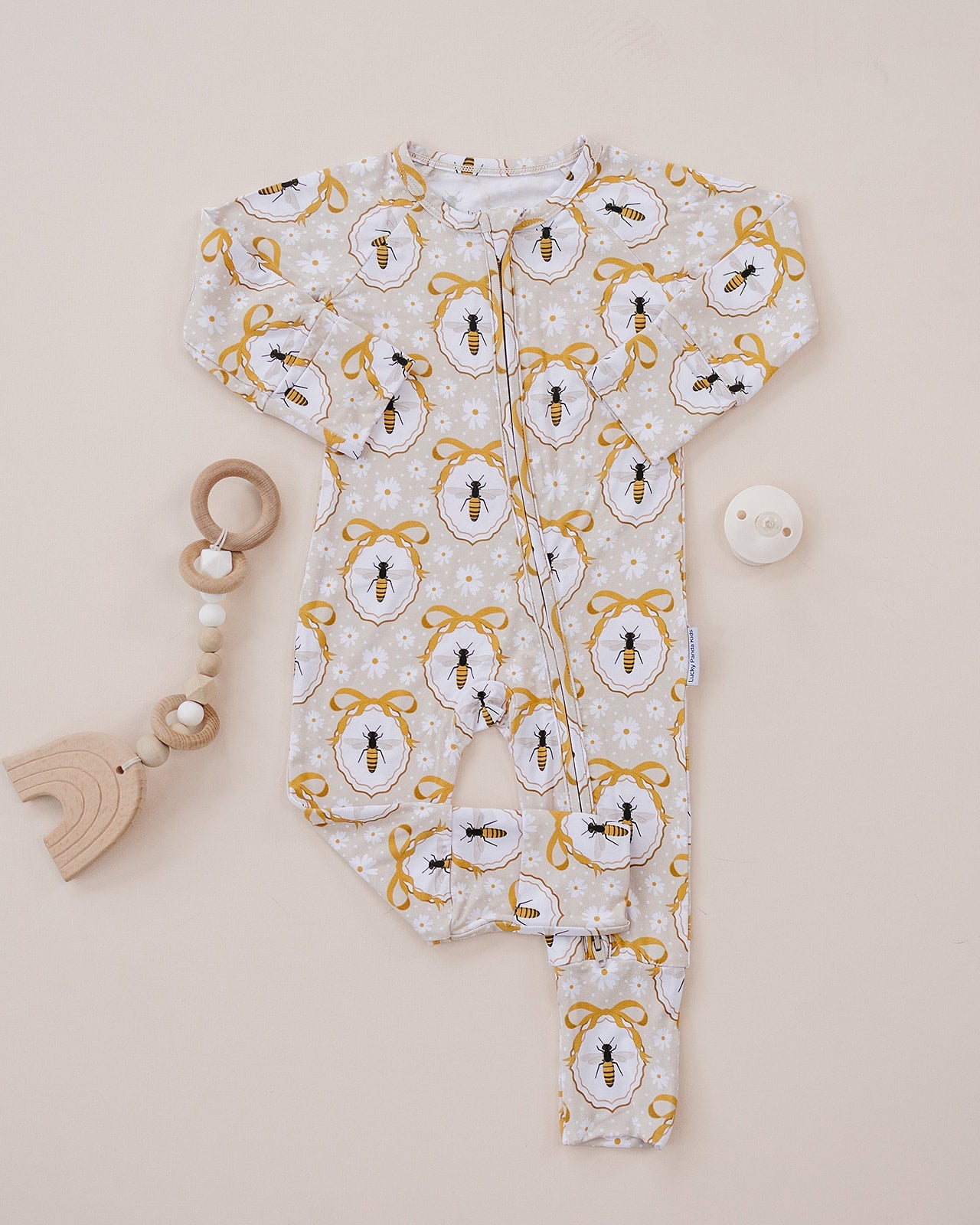 Bamboo Zip Romper | Honey Bee