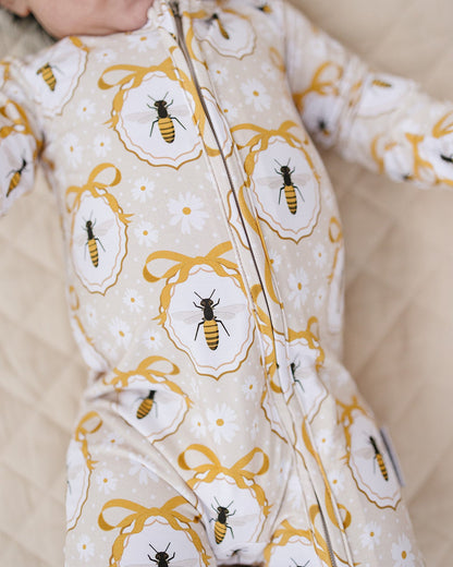Bamboo Zip Romper | Honey Bee