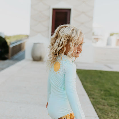 Mia Rainbow Zip Rash Guard Swimsuit