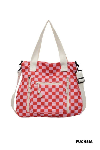 Checkmate Carry All Corduroy Tote Bag