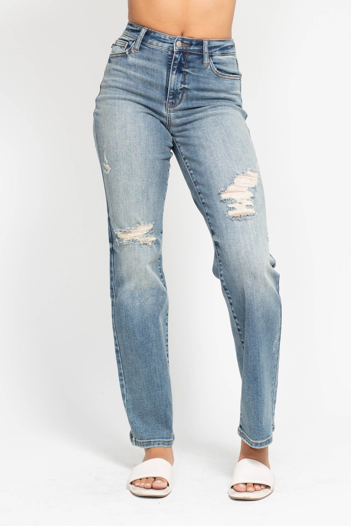 High Waisted Dad Straight Jean