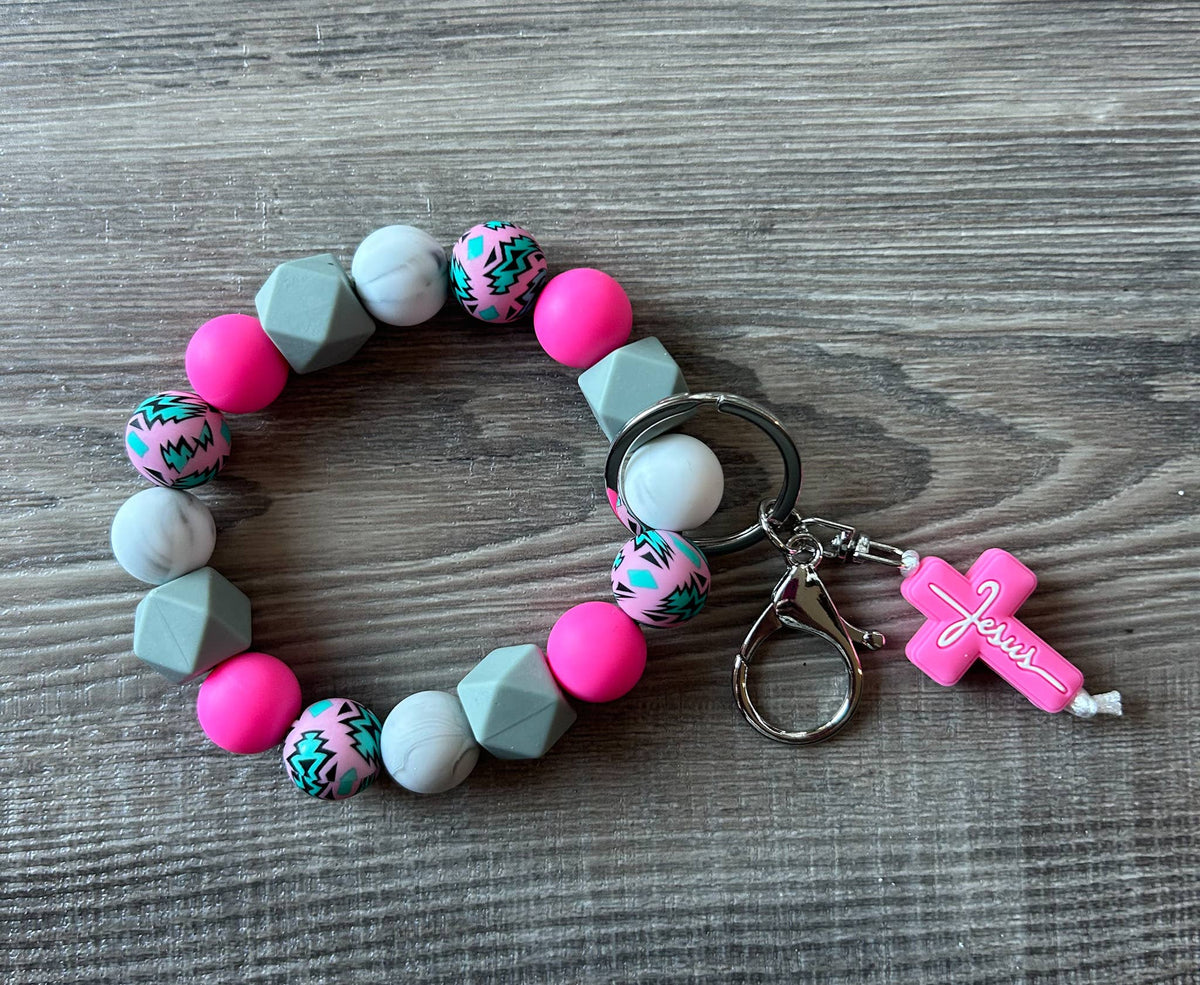Faith Jesus Cross Wristlet Keychain