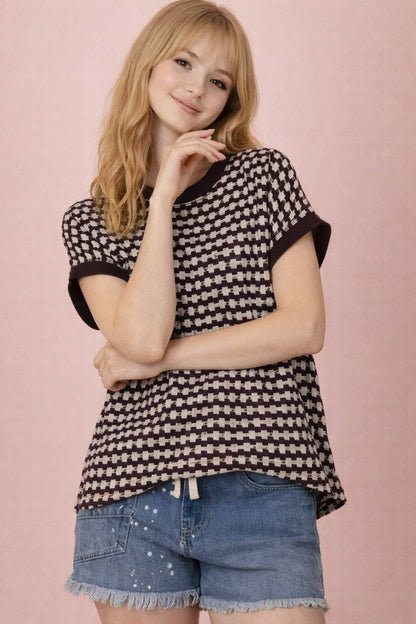 Textured Knit Casual Comfy Top