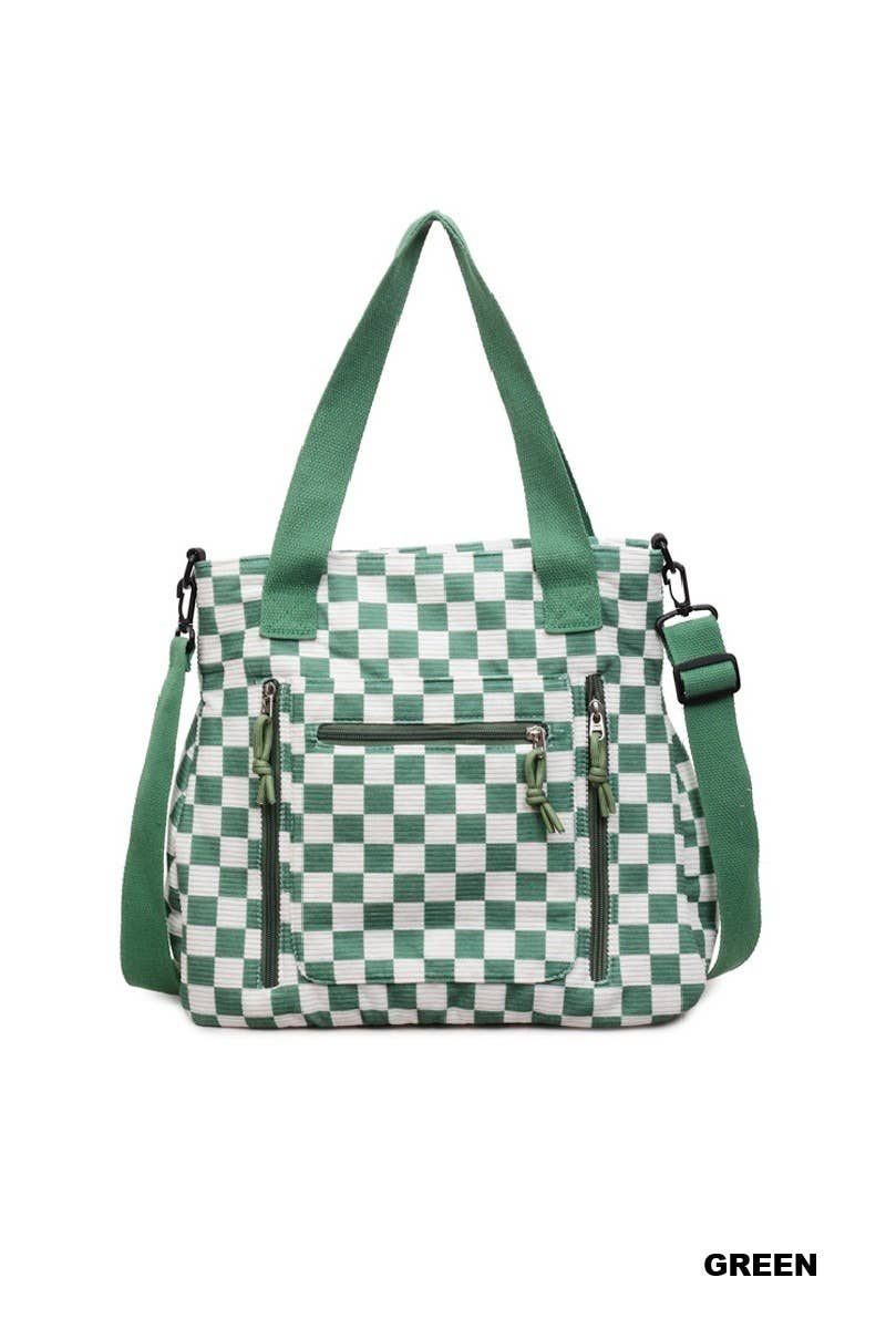 Checkmate Carry All Corduroy Tote Bag