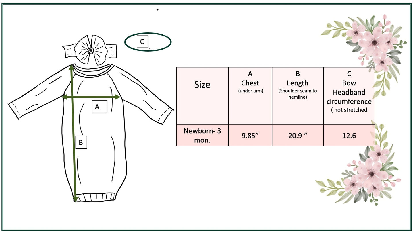 Pastel Dino Baby Gown