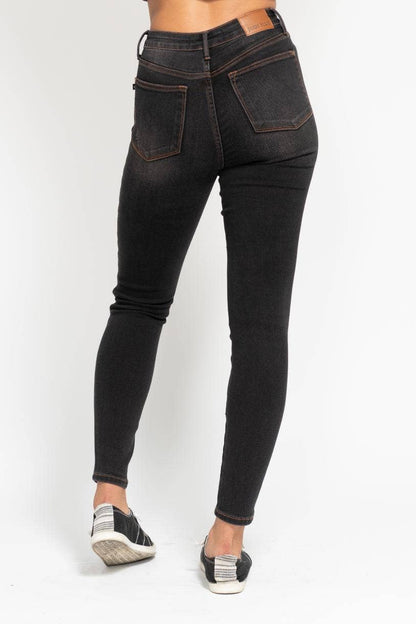 Judy Blue - High-Waist Tummy Control Black Wash Skinny Jeans