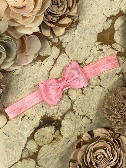 Bitty Scalloped Bow - Headband - 2.5"