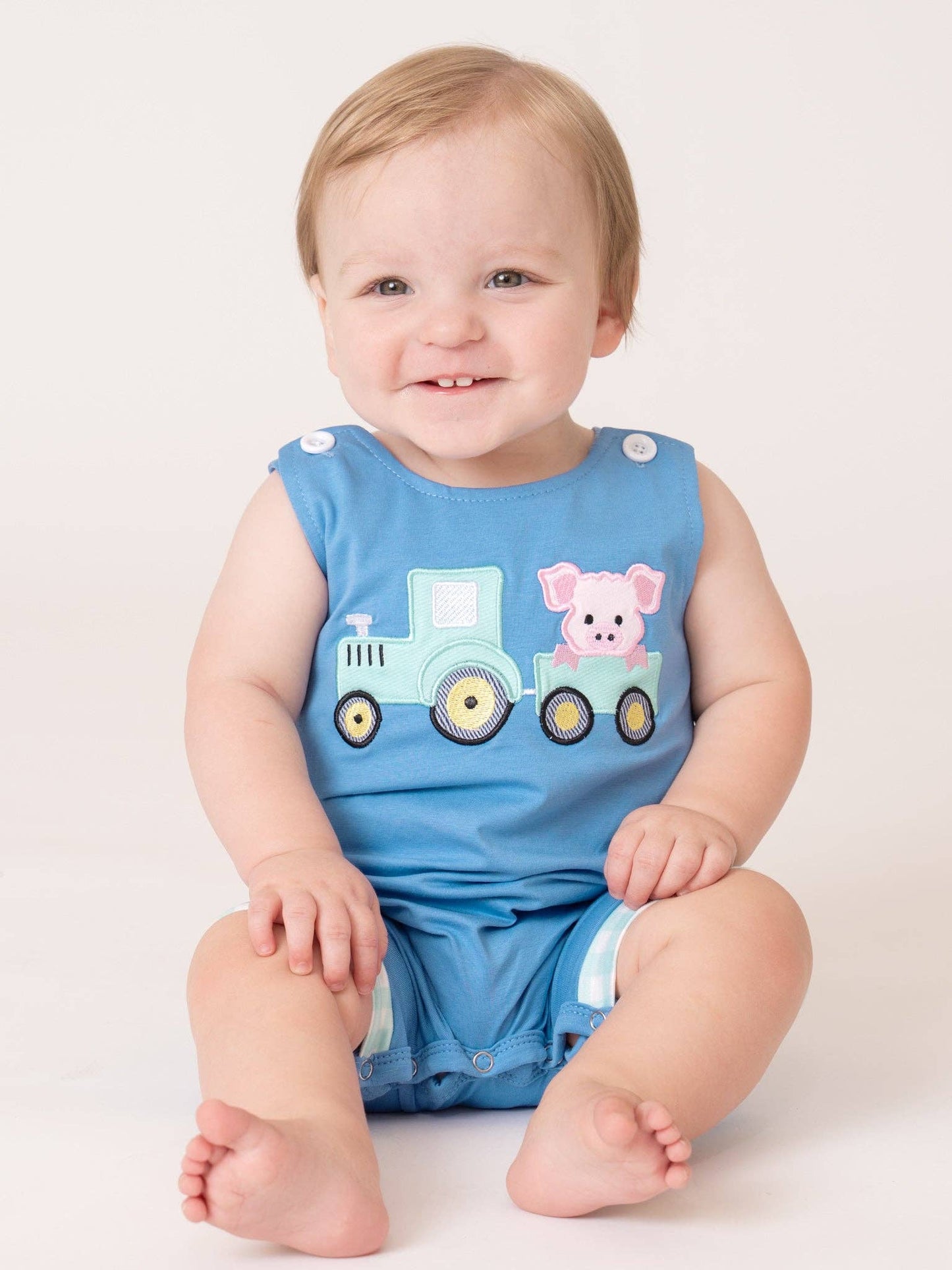 Tractor Tots Embroidered Bubble Romper