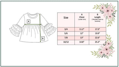 Kids Cream Ecru 3 Ruffle Sleeve Blouse Fall Winter Shirt