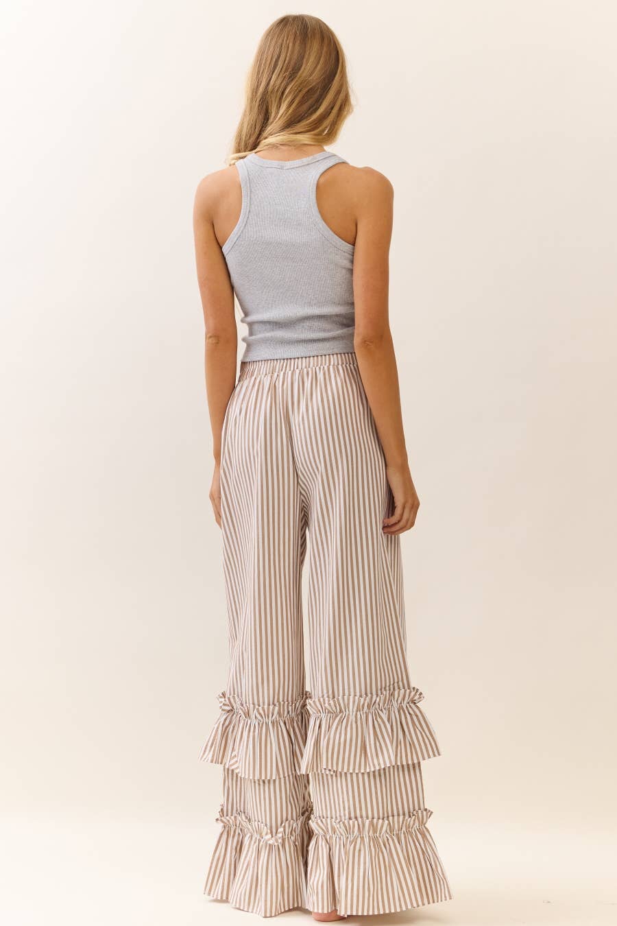 Plus Striped Pull-on Maxi Pants