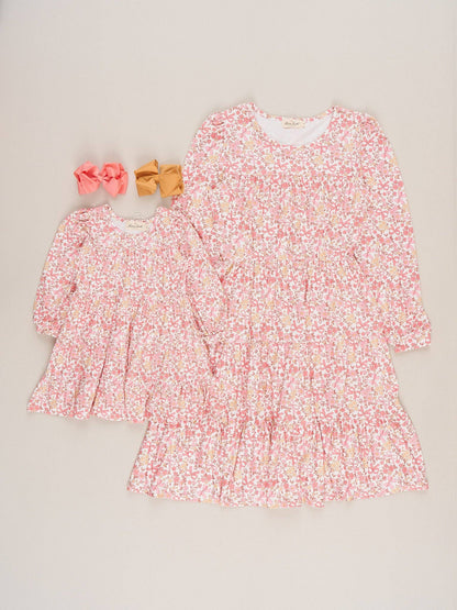 Soft Floral Ruffle Dress