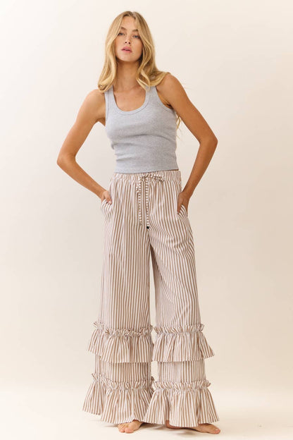 Striped Pull-on Maxi Pants