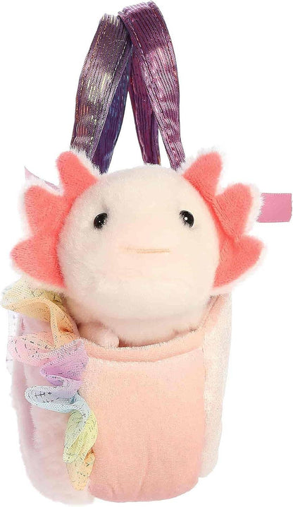 8" Plush Fuzzy Face Rainbow Axolotl Fancy Pals