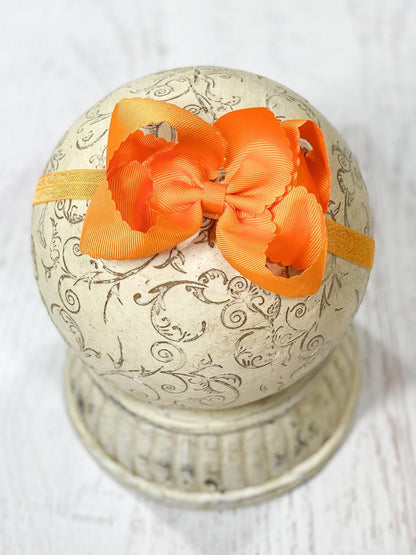 Classic Scalloped Bow - Headband - 4.5"