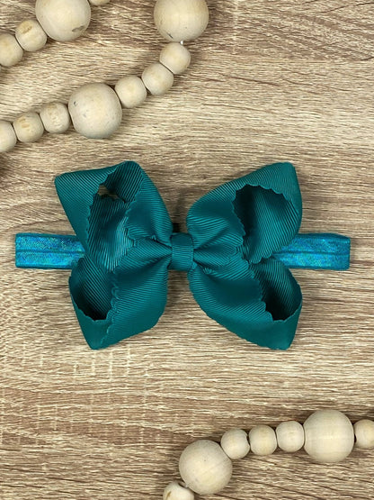 Classic Scalloped Bow - Headband - 4.5"
