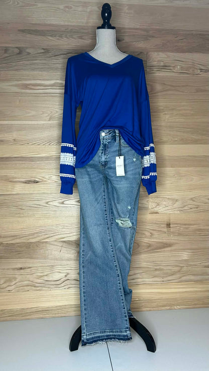 Royal Blue Sonya V-Neck Top