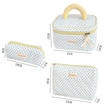 Cute Polka Dots Large Capacity Makeup Bag