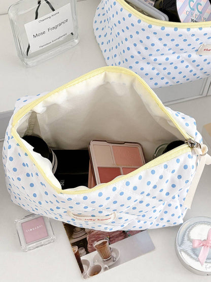 Cute Polka Dots Large Capacity Makeup Bag