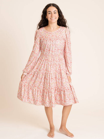 Mom & Me Soft Floral Ruffle Dress