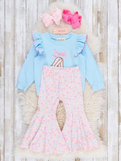 Boots & Bows Floral Bell-Bottom Outfit