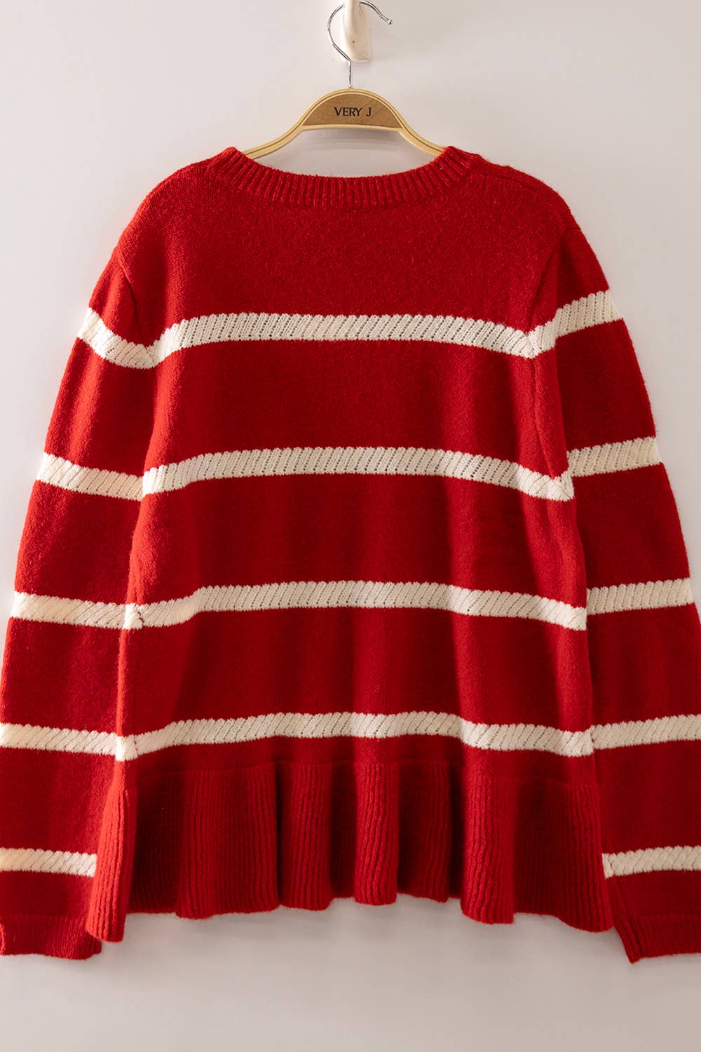 Stripe Peplum Knit Sweater