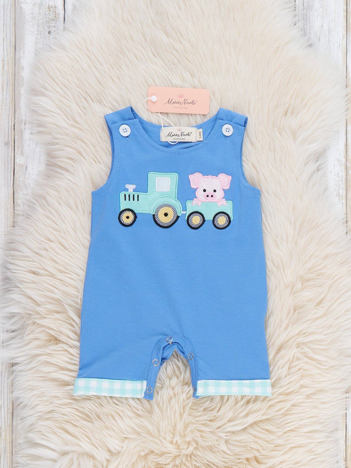 Tractor Tots Embroidered Bubble Romper