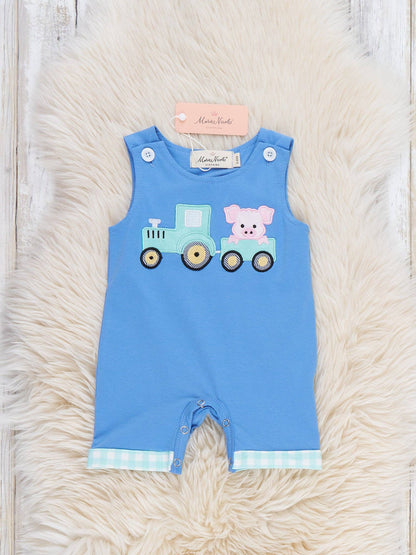 Tractor Tots Embroidered Bubble Romper