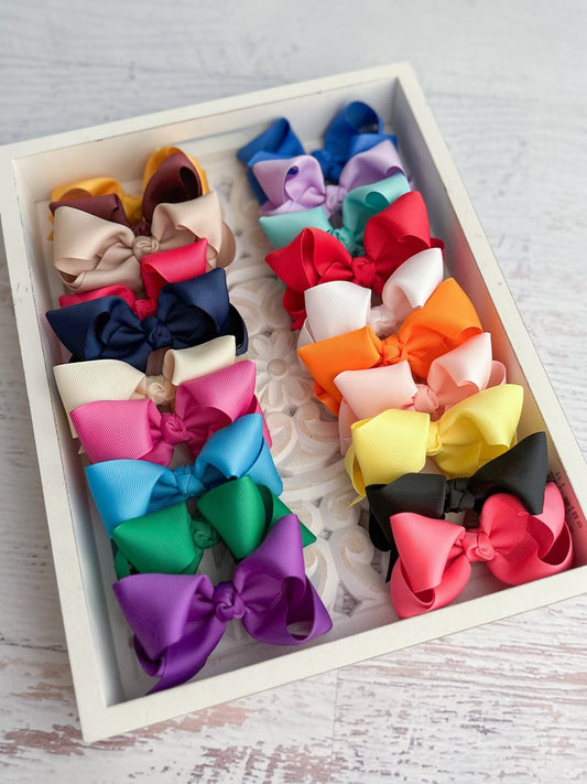 Essential Grosgrain Hair Bow - Alligator Clip - 4"