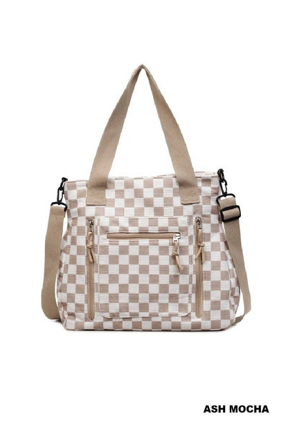 Checkmate Carry All Corduroy Tote Bag