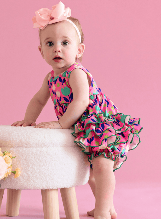 Ruffle Bubble Romper - Tulip