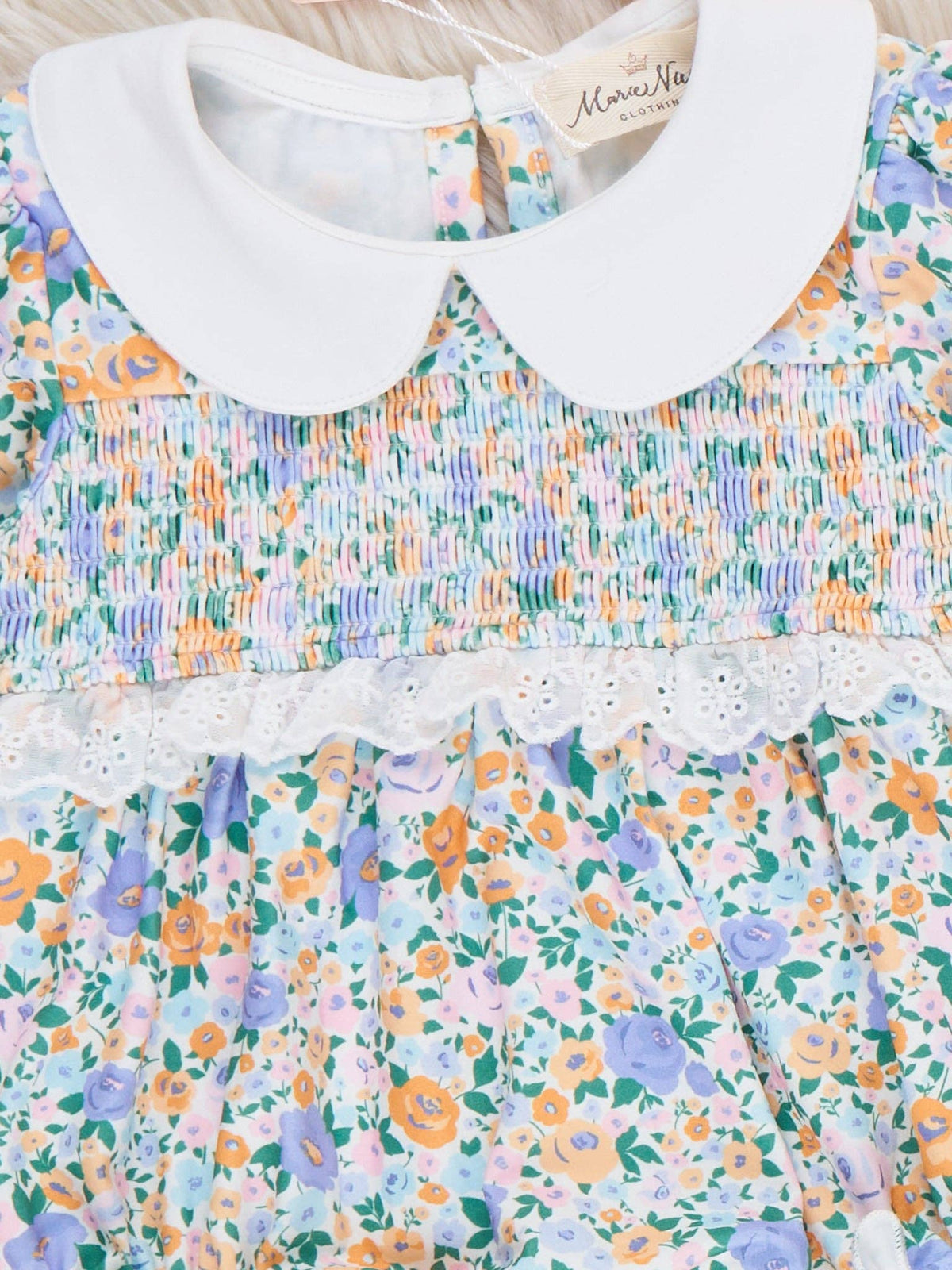 Meadow Smocked Floral Bubble Romper