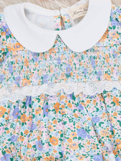 Meadow Smocked Floral Bubble Romper