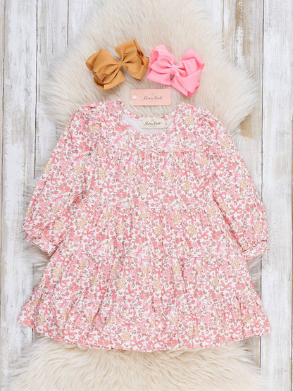 Soft Floral Ruffle Dress