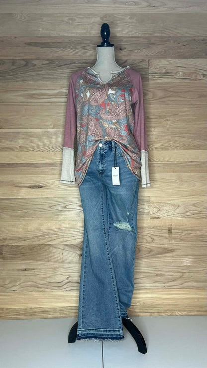 Feel the Vibe Abstract Print Top