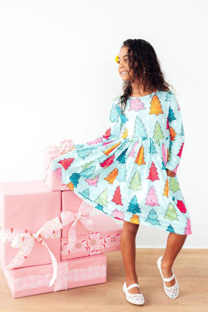 Oh Christmas Tree L/S Pocket Twirl Dress