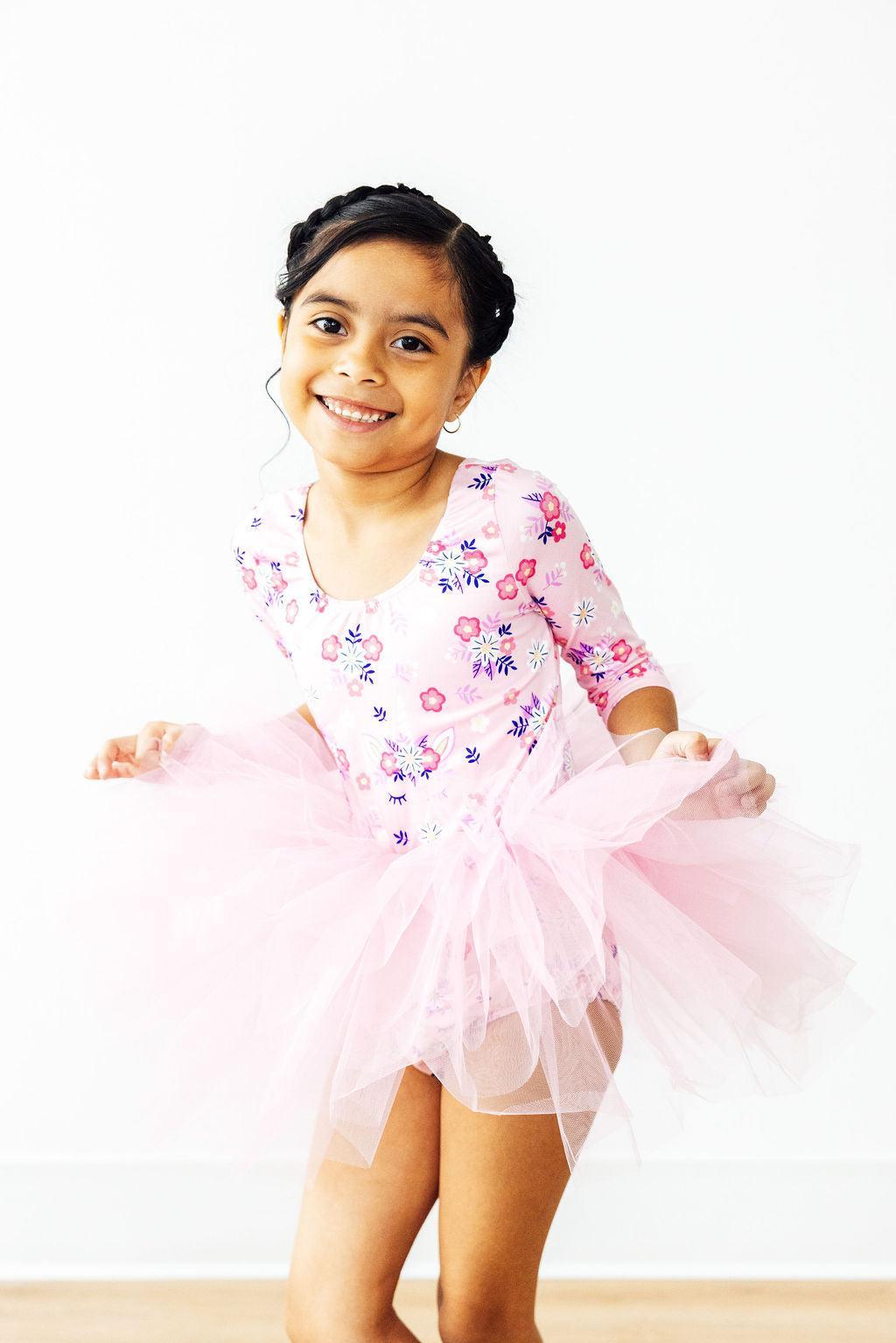 Retro Daydream 3/4 Sleeve Tutu Leotard