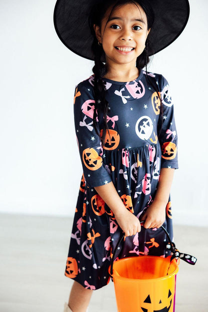 Sweet Tooth 3/4 Sleeve Pocket Twirl Dress