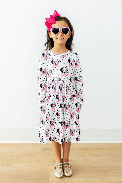 Love You Spots L/S Pocket Twirl Dress